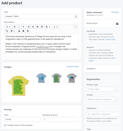 shopify add product